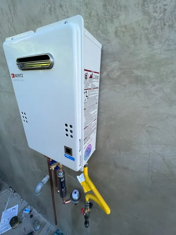 Tankless water heater installation for Eastmoor homes